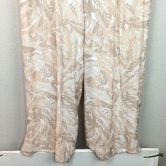 I.N. Studio Womens Tropical Cream Tan Wide Leg Pants sz1x - Picture 3 of 11